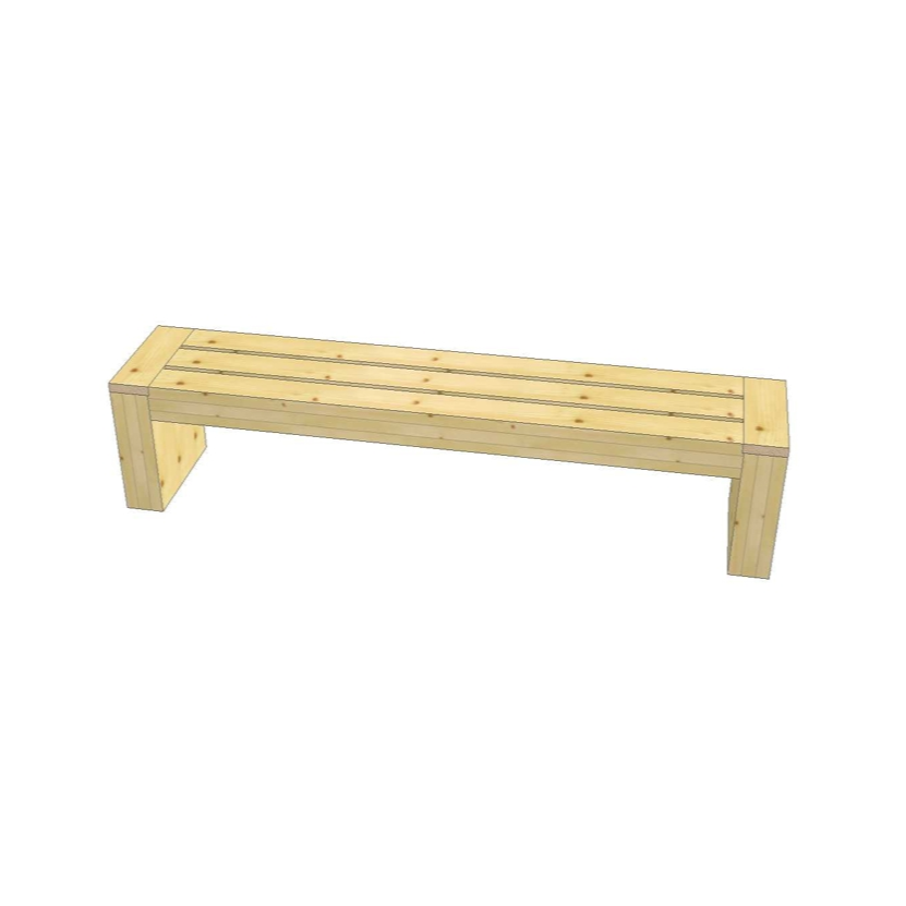 Zahradní lavice varianta B – 2 m - 3D